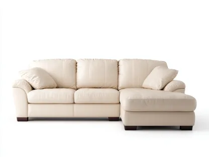 Sofás de esquina sofá tapizado cuero sintético con chaise longue 240x160x85 cm - beige - diseño moderno-Dololodecor