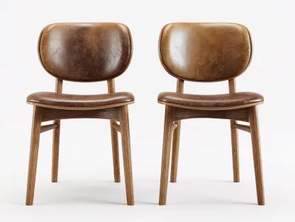 Sillas de comedor silla tapizada en cuero sintético con estructura de madera 50x55x78 cm - marrón - diseño moderno-Dololodecor