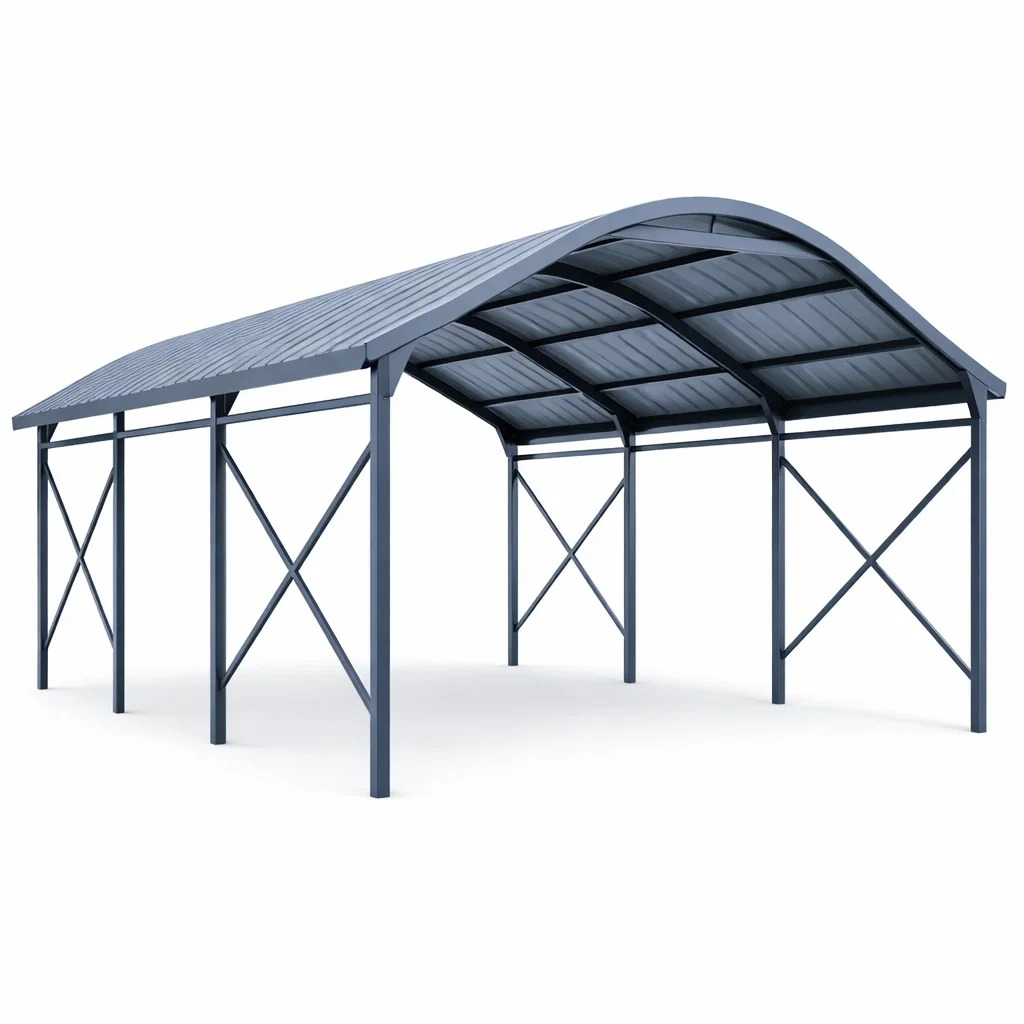 Metall Carport Überdachung aus verzinktem Stahl Anthrazit-furnzora