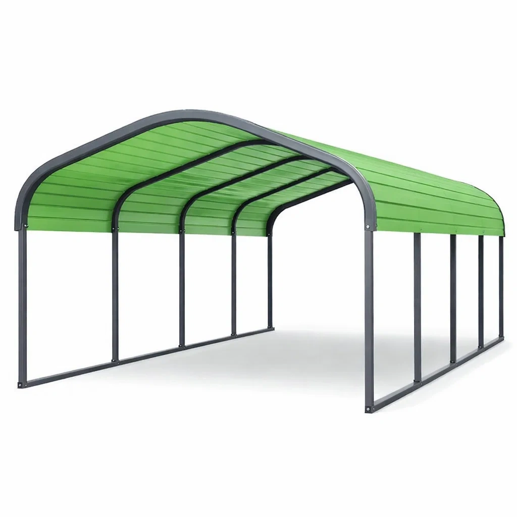 Metall Carport Stahlrahmen Grün 5x3x2m-furnzora