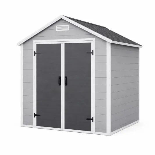 Gartenschuppen aus Polypropylen Grau 185 x 152 x 226 cm-furnzora