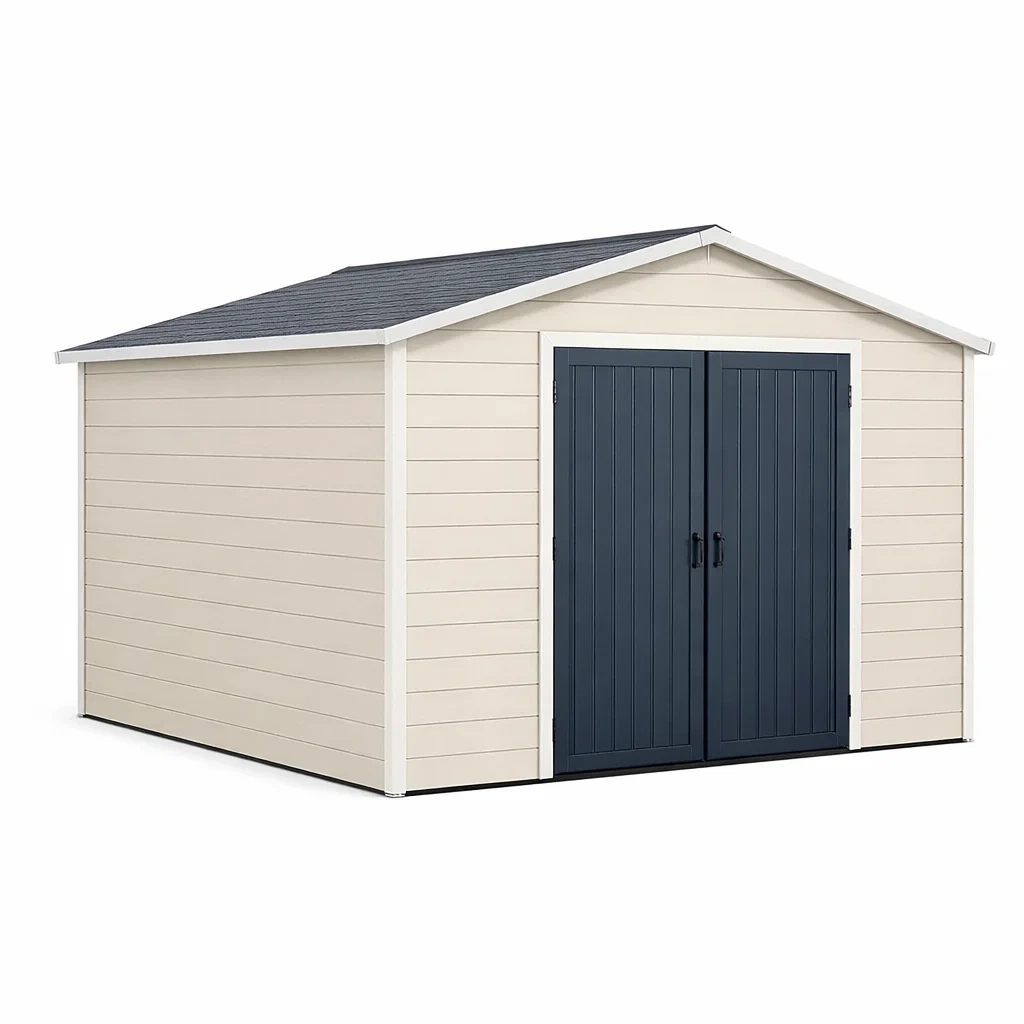 Polypropylen Gartenhaus Beige Dunkelgrau 305x255x209 cm-furnzora