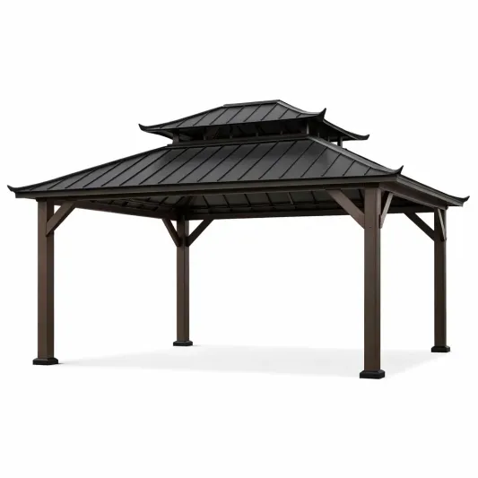 Metall Pavillon Aluminium mit Stahldach 400x300x300cm-furnzora