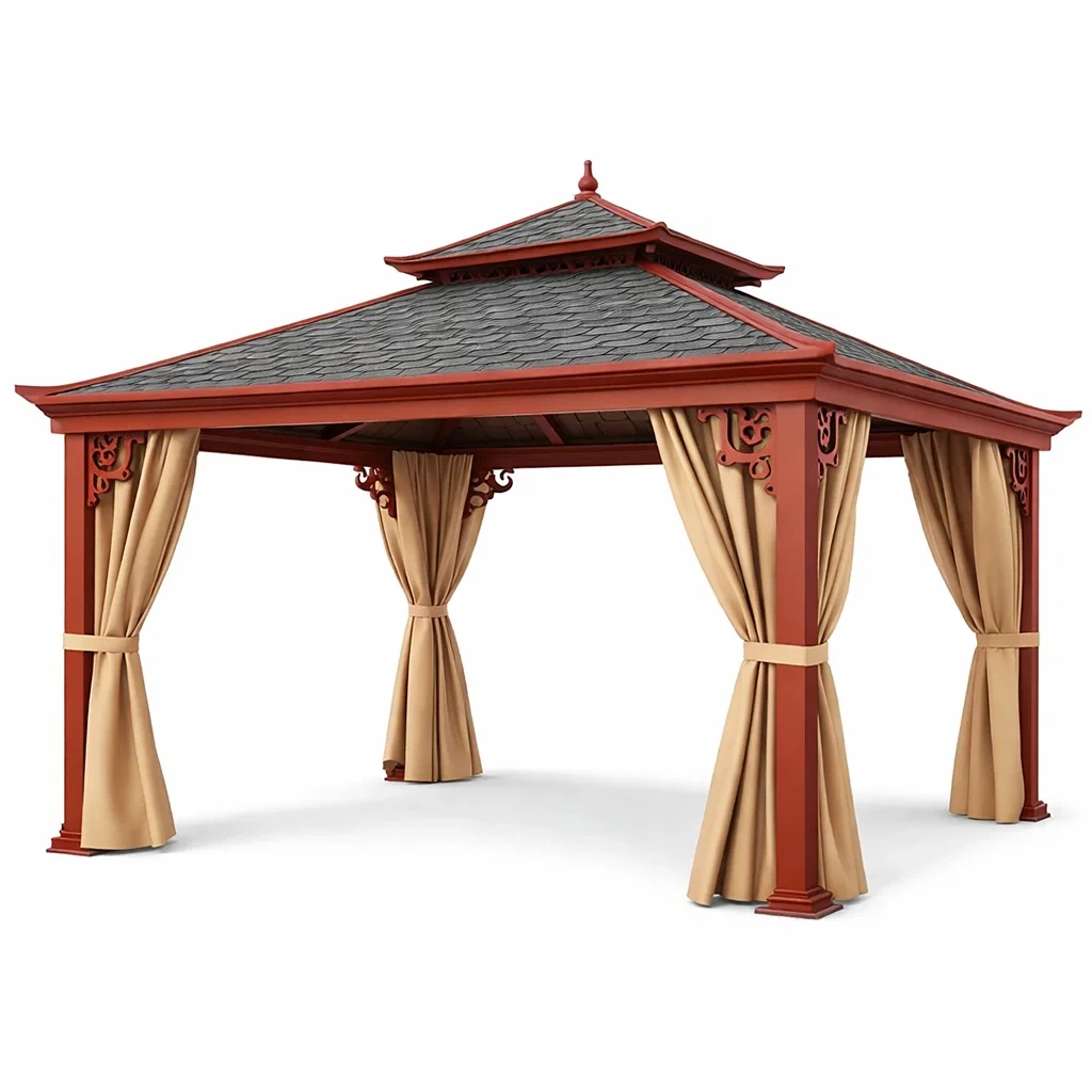 Pavillon aus Stahl mit Polyesterdach 300x300x300 cm-furnzora