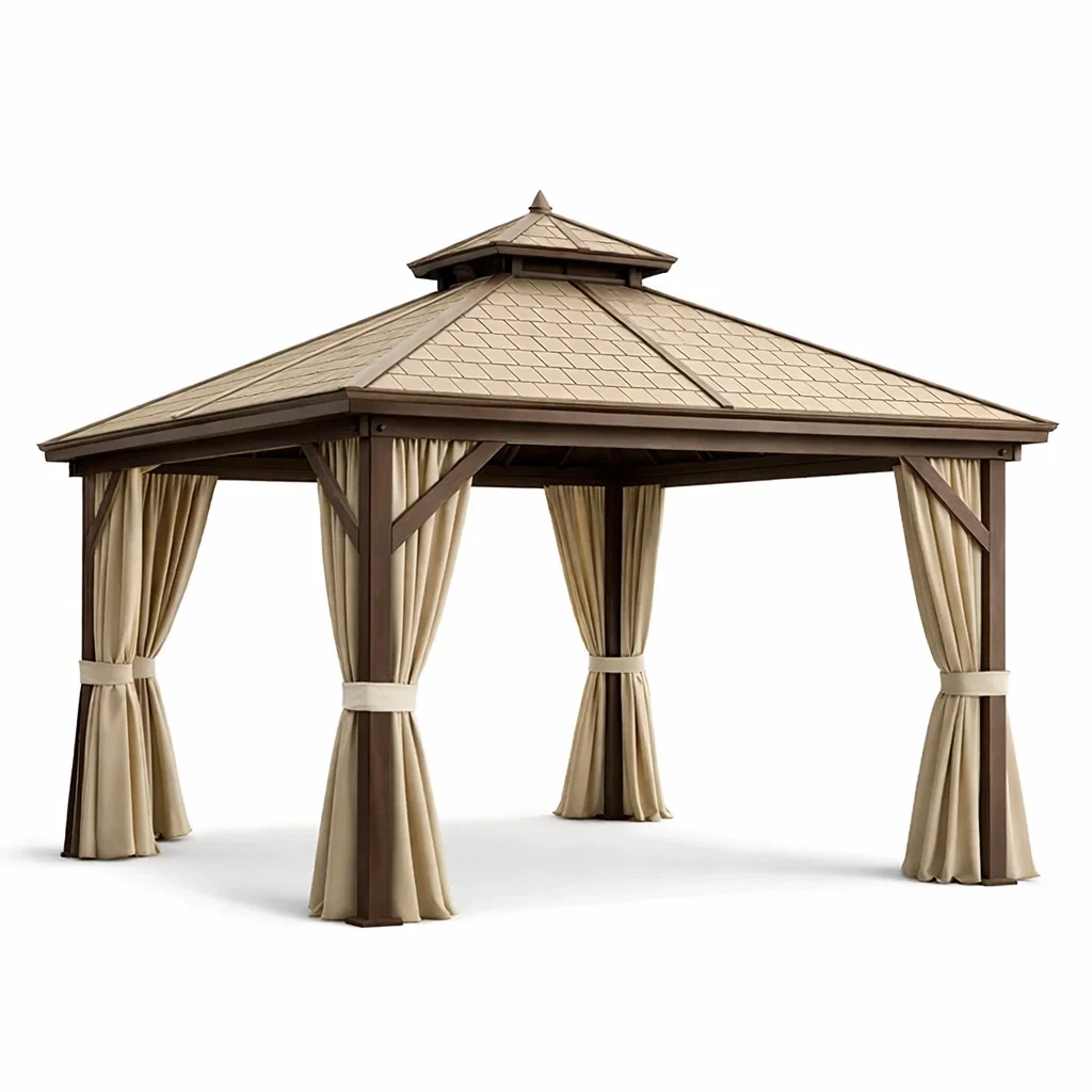 Pavillon Aluminium Polyester Beige 3x3 m-furnzora