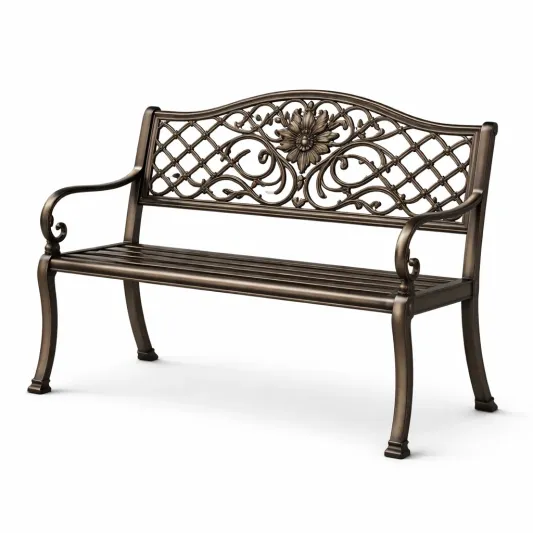 Gartenbank Aluminiumguss Bronze 128 cm-furnzora