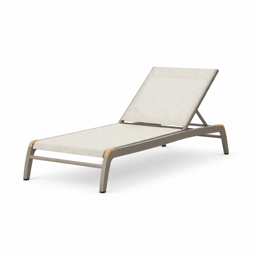 Sonnenliege Aluminium Textilgewebe Beige 200x70x35 cm-furnzora