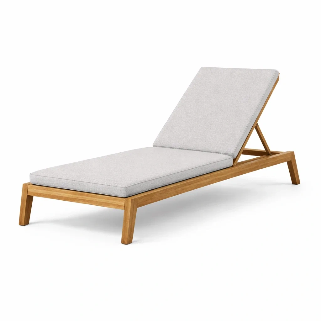 Gartenliege Teakholz Grau Verstellbar 200x70x35 cm-furnzora