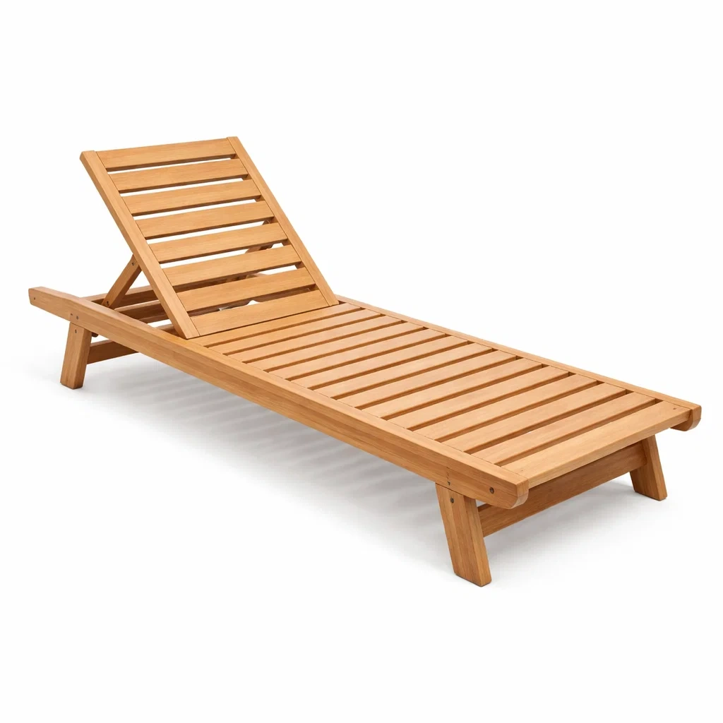 Akazienholz Gartenliege Verstellbar 200x60x30cm-furnzora