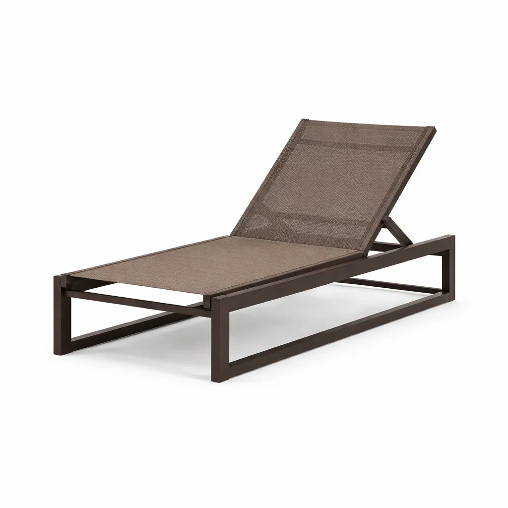 Gartenliege Aluminium Braun Textilene 200 cm-furnzora
