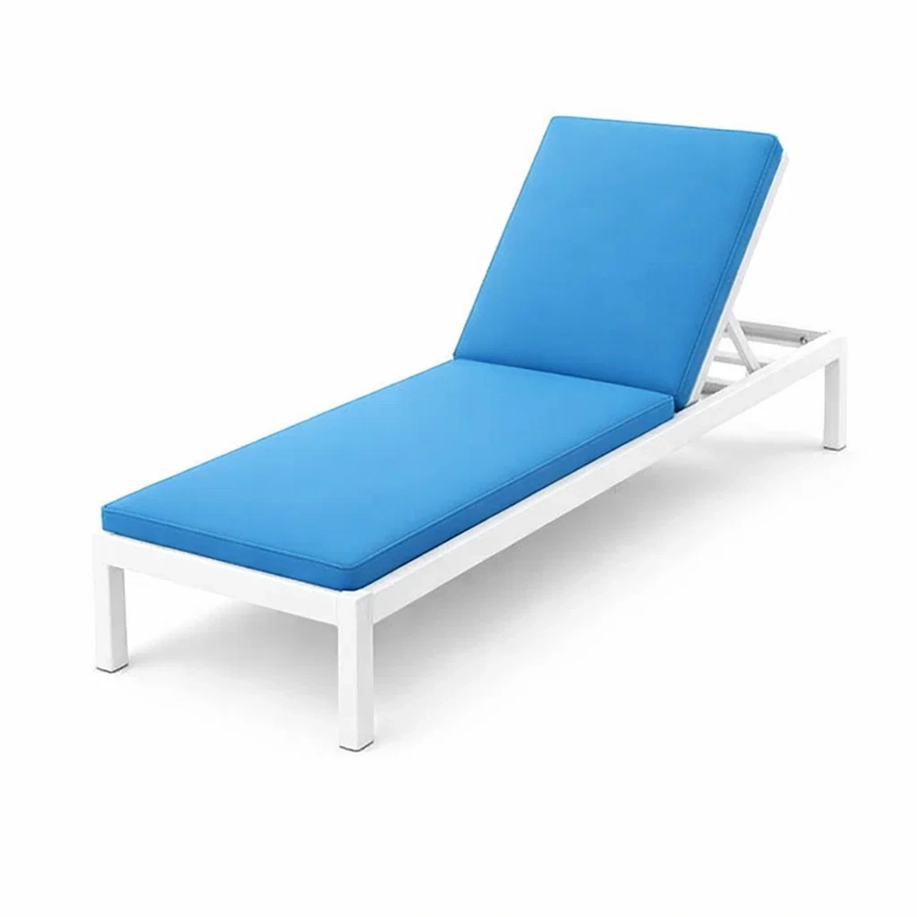 Aluminium Sonnenliege Blau mit Verstellbarer Rückenlehne 200 cm-furnzora
