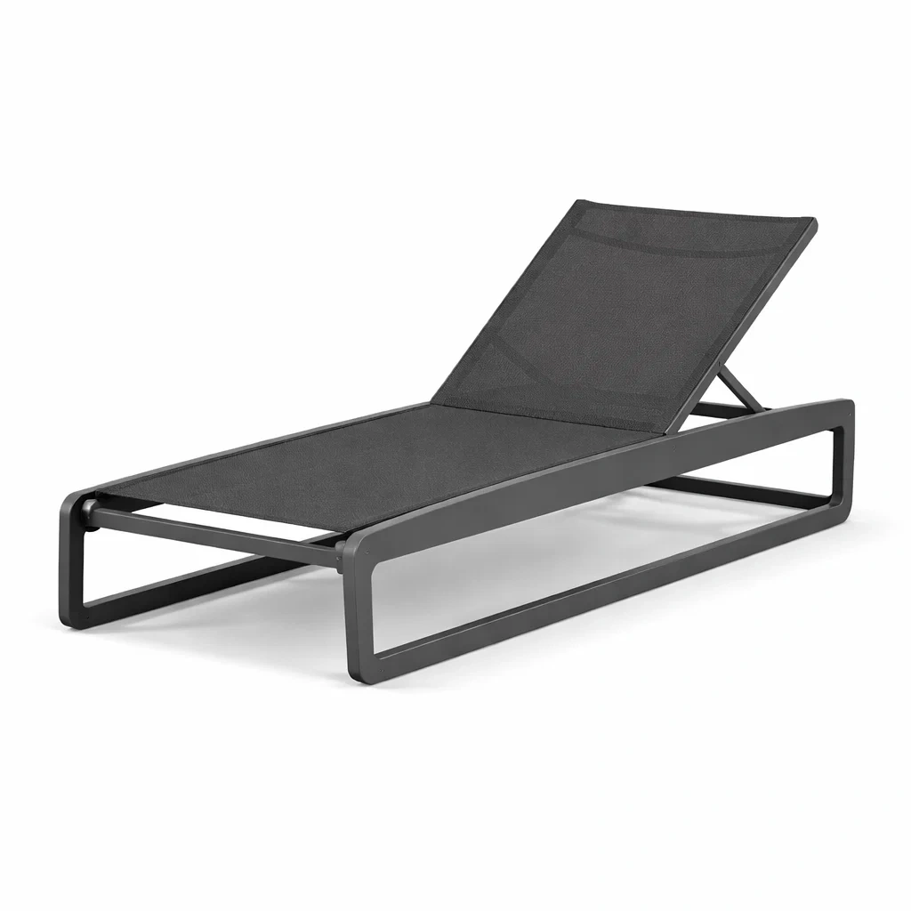 Gartenliege Aluminium Textilene Schwarz 200x65x35cm-furnzora