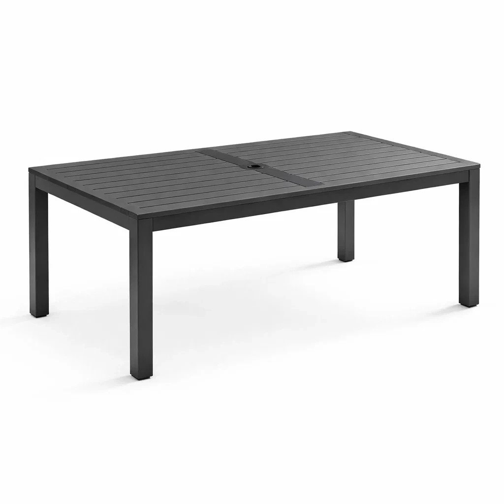 Rechteckiger Gartentisch Aluminium Schwarz 200x100x74 cm-furnzora
