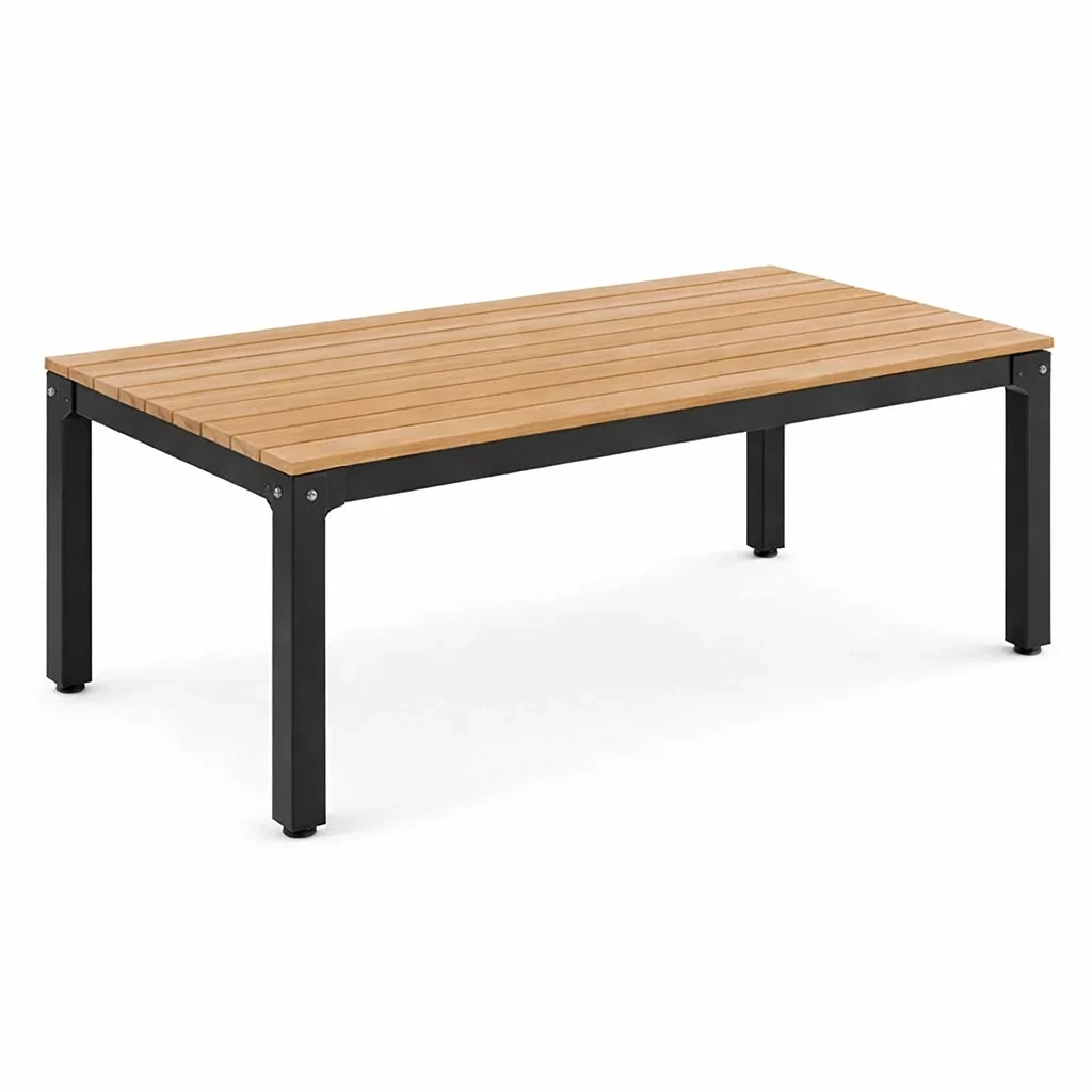 Gartentisch Rechteckig Aluminium Akazienholz 140x80x45 cm-furnzora