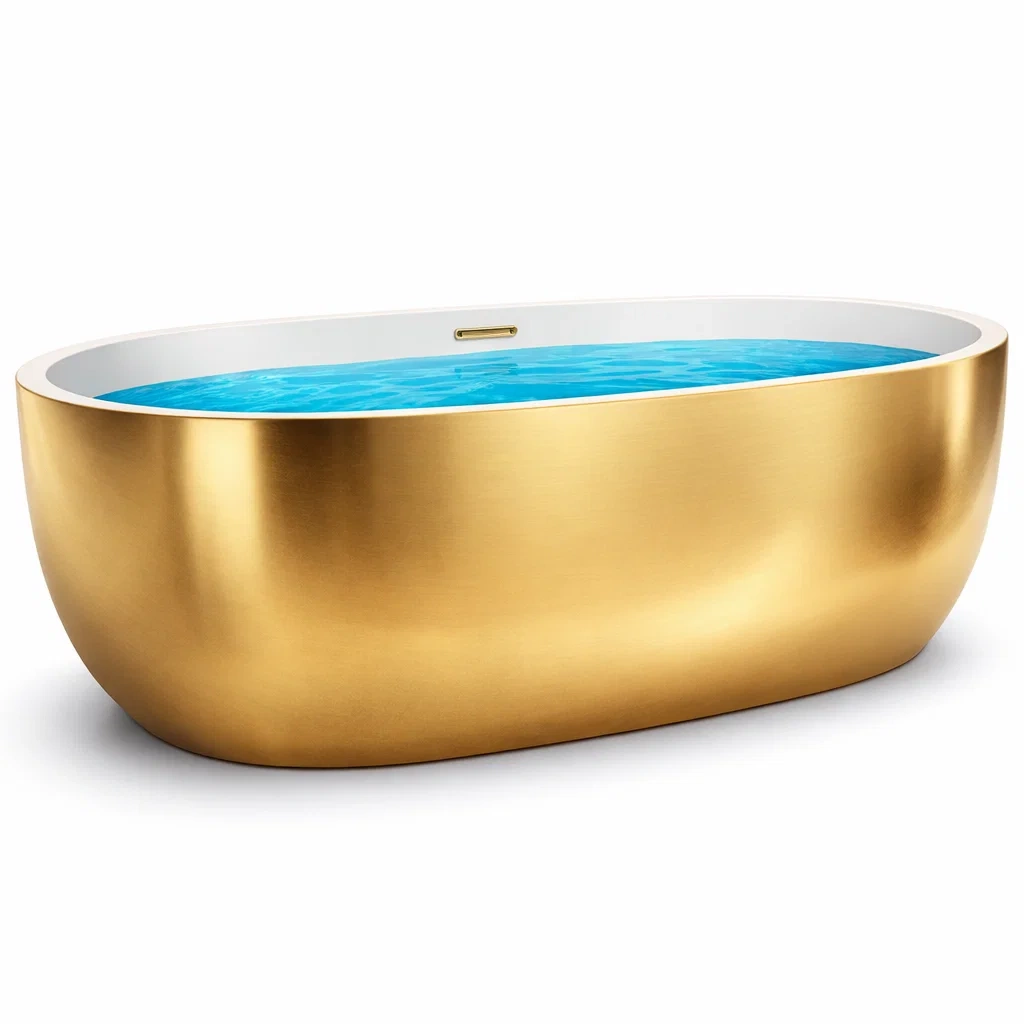 Freistehende ovale Acryl-Badewanne Gold-furnzina