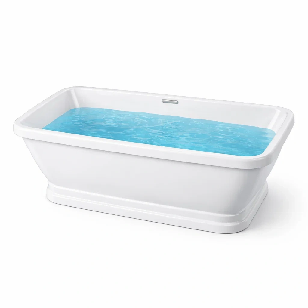 Rechteckige Badewanne Acryl 180x80x60 cm Weiß-furnzina