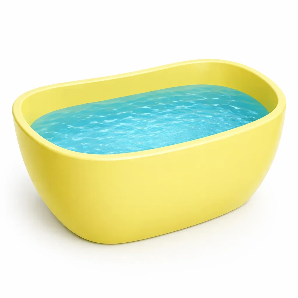 Gelbe Polyethylen-Badewanne für Kinder 120x60x40 cm-furnzina