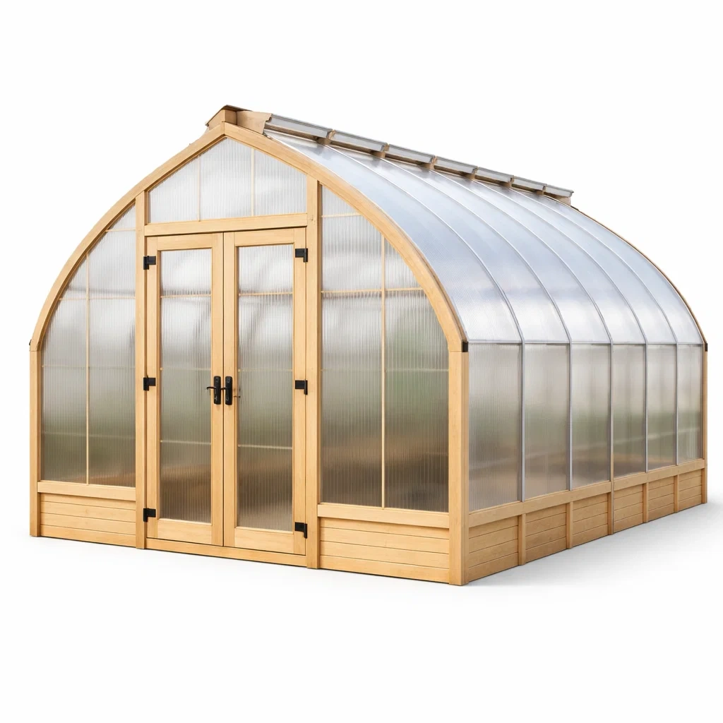 Gewächshaus Holz Polycarbonat 300cm x 200cm-furnzina