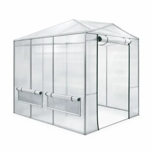 Gewächshaus Aluminium und Polycarbonat 300x200x185 cm Transparent-furnzina