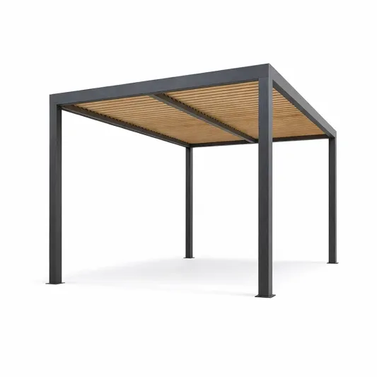 Aluminium Pavillon mit Holzoptik 300x400cm-furnzina