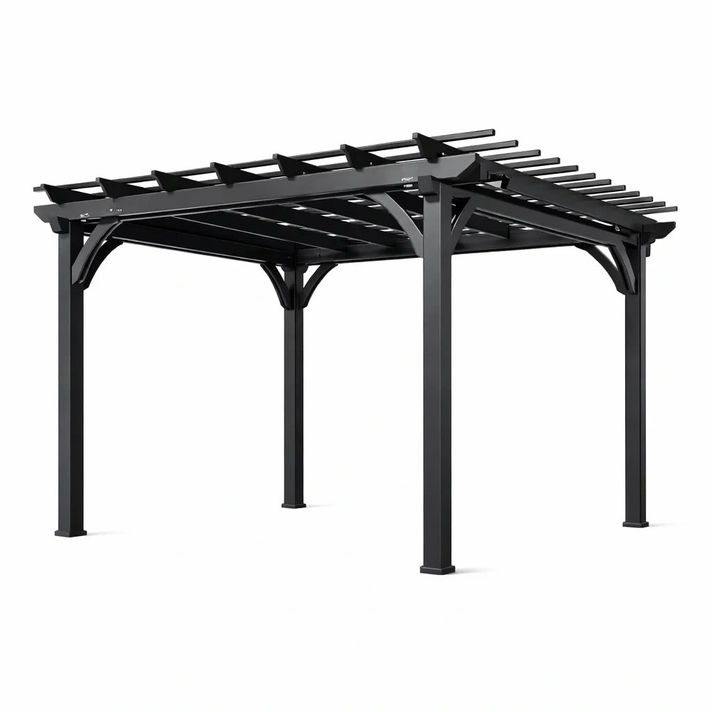 Pergola Metall Schwarz 300x300x220 cm-furnzina