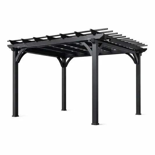 Pergola Metall Schwarz 300x300x220 cm-furnzina