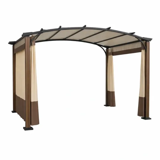 Pavillon Aluminium Polycarbonat 300x400 cm Braun/Beige-furnzina