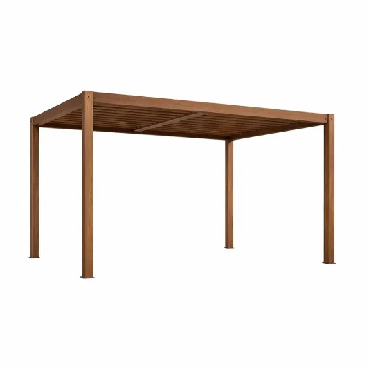 Rechteckiger Gartenpavillon aus Teakholz 300x400x250 cm-furnzina