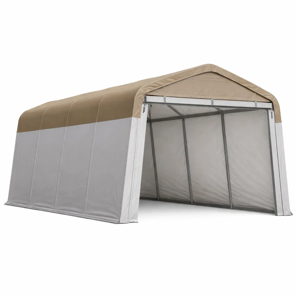 Metallrahmen Lagerzelt 6m x 3m x 2.7m Beige/Grau PVC-furnzina