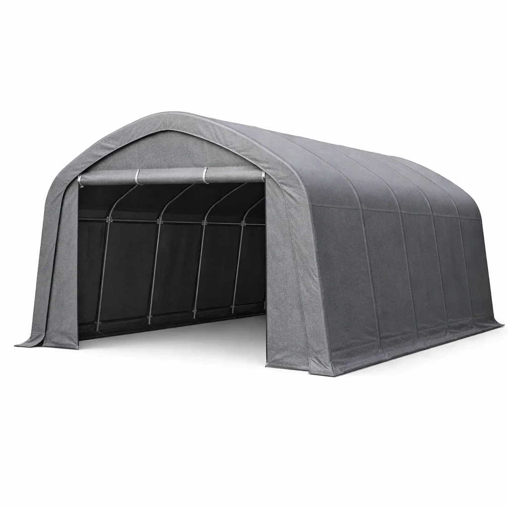 Mobile Garage Zelt Grau 600x300x260 cm Polyester und Stahl-furnzina