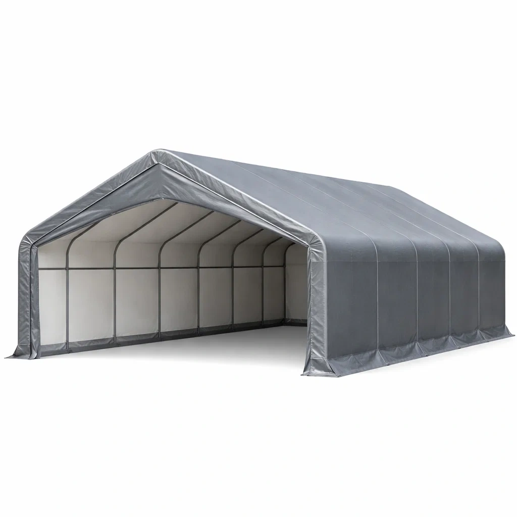 Metallrahmen Autozelt mit PVC-Abdeckung 600x300x300 cm Grau-furnzina