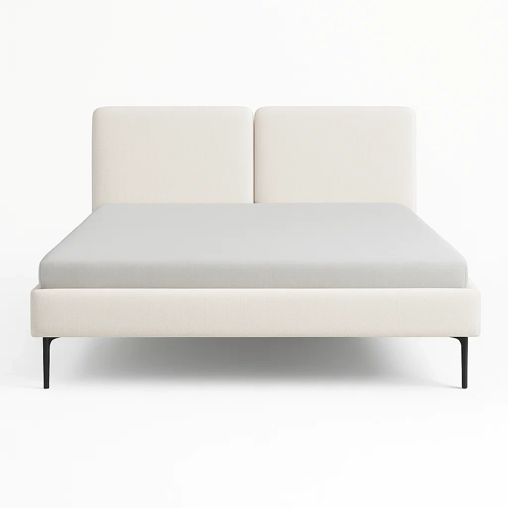 Polsterbett Sperrholzrahmen 180x200 cm Metallbeine Creme-meuboveta