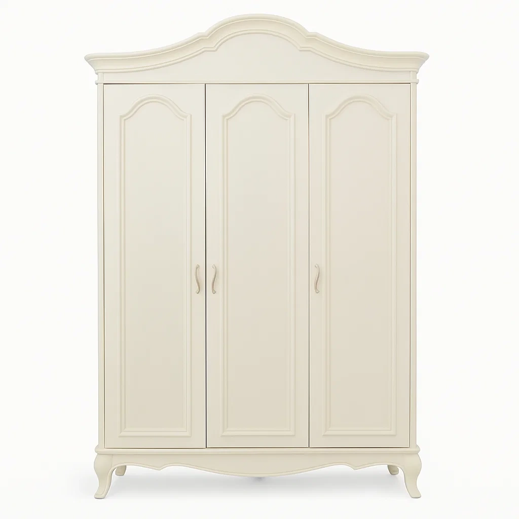 Kleiderschrank aus Holz mit 3 Türen Creme 200x150x60cm-meuboveta