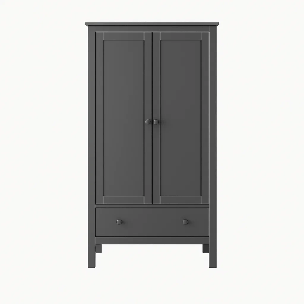 Kleiderschrank mit Schublade aus Holz Grau 180cm x 80cm x 50cm-meuboveta