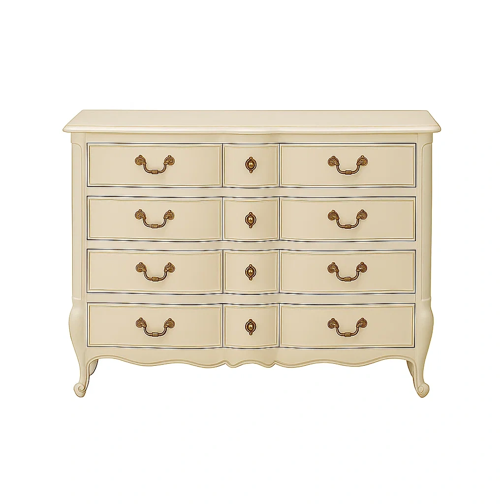 Kommode aus Holz mit 8 Schubladen in Beige-meuboveta