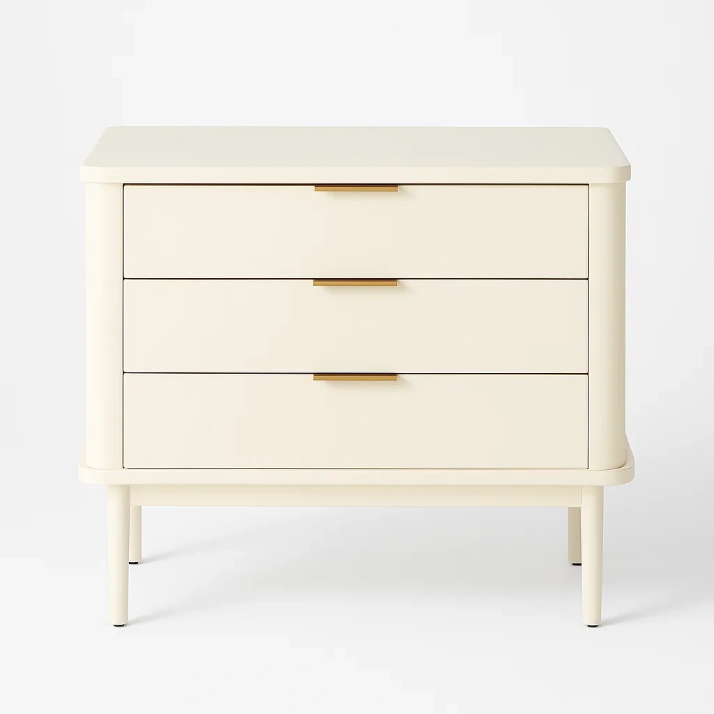 Kommode mit 3 Schubladen aus Massivholz in Creme-meuboveta