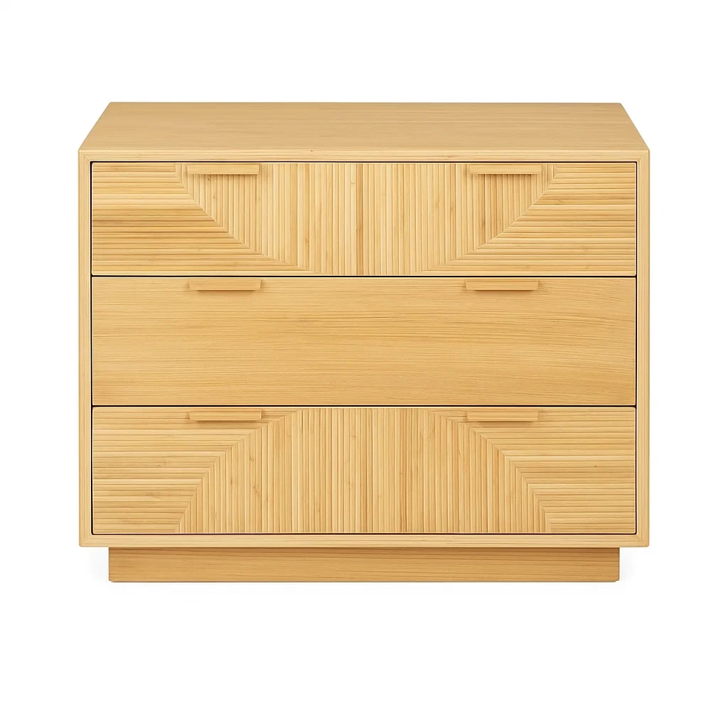 Kommode Bambus 3 Schubladen Natur 80cm-meuboveta