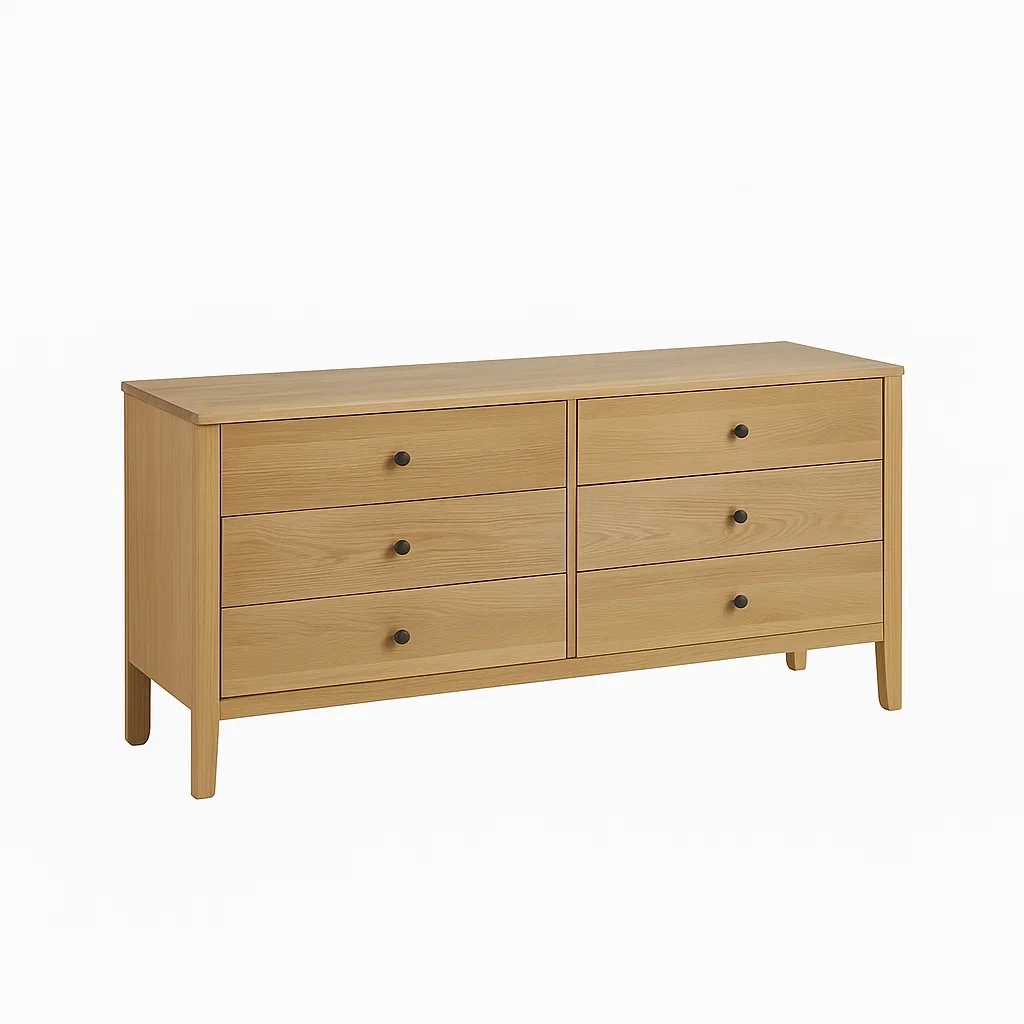 Kommode aus Eichenholz mit 6 Schubladen 120cm-meuboveta