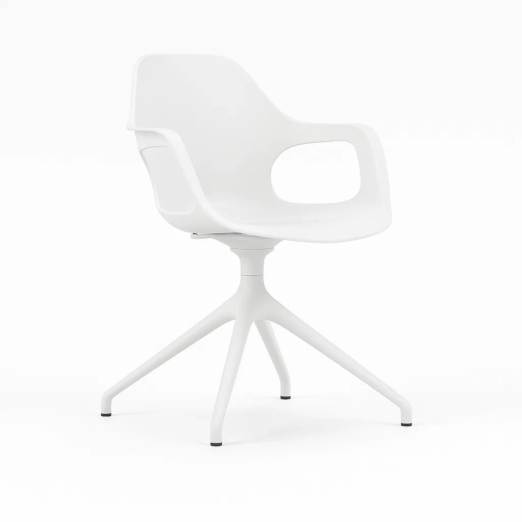 Weißer Bürostuhl Kunststoff Drehbar 80 cm-meuboveta