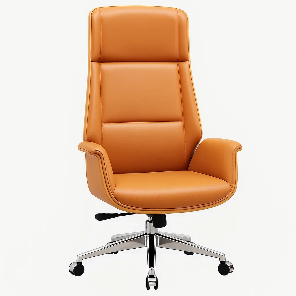 Bürostuhl Leder Braun verstellbar-meuboveta