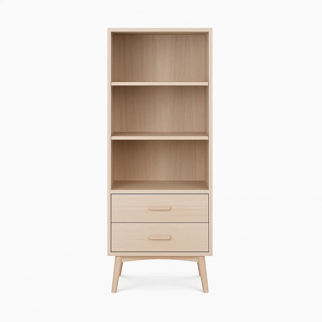 Bücherregal mit Schubladen Eichenfurnier 160x80x40cm Natur-meuboveta