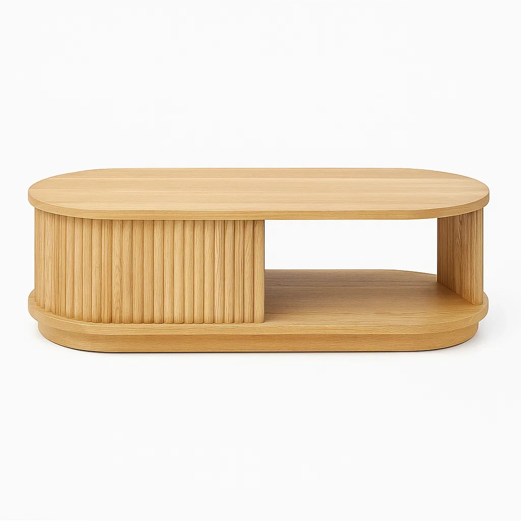 Ovaler Couchtisch aus Holz 120cm x 60cm x 40cm-meuboveta