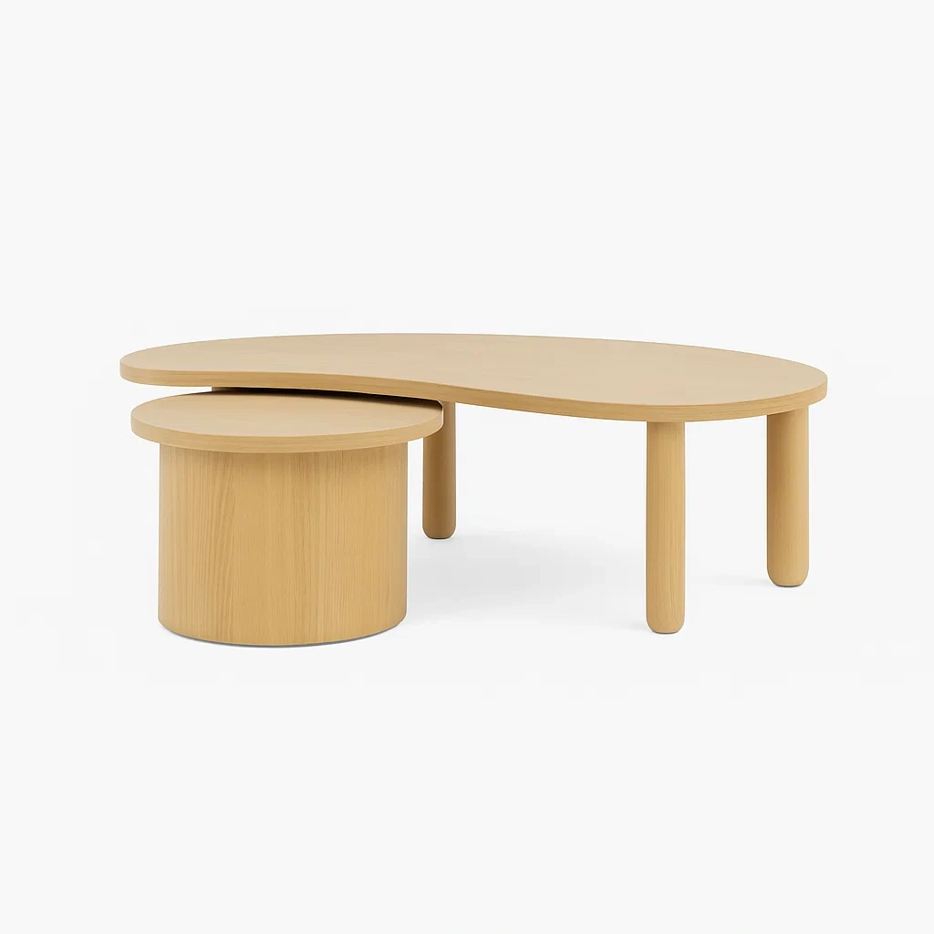 Couchtisch-Set aus Holz in Beige-meuboveta