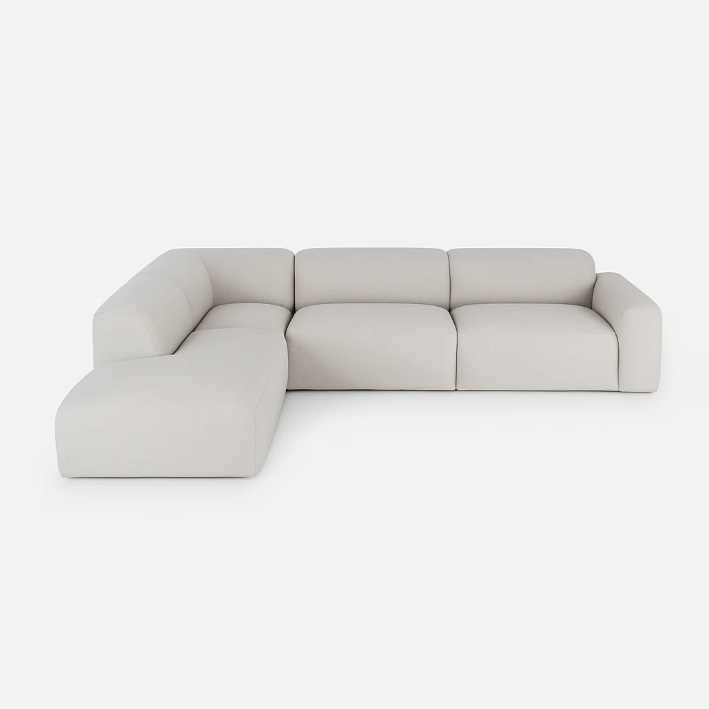 Ecksofa aus Stoff in Beige, L-Form, 300x200x90 cm-meuboveta
