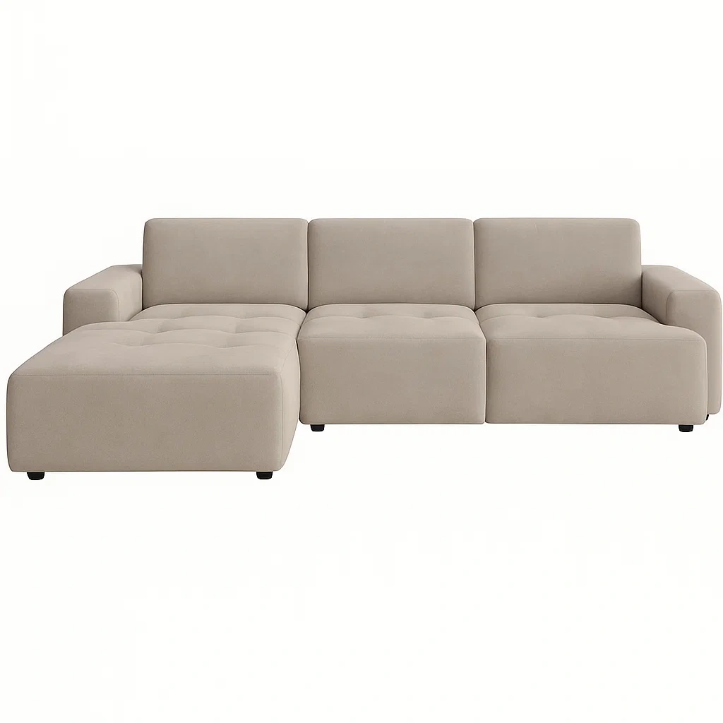Ecksofa Mikrofaser Beige 295x160x85 cm-meuboveta