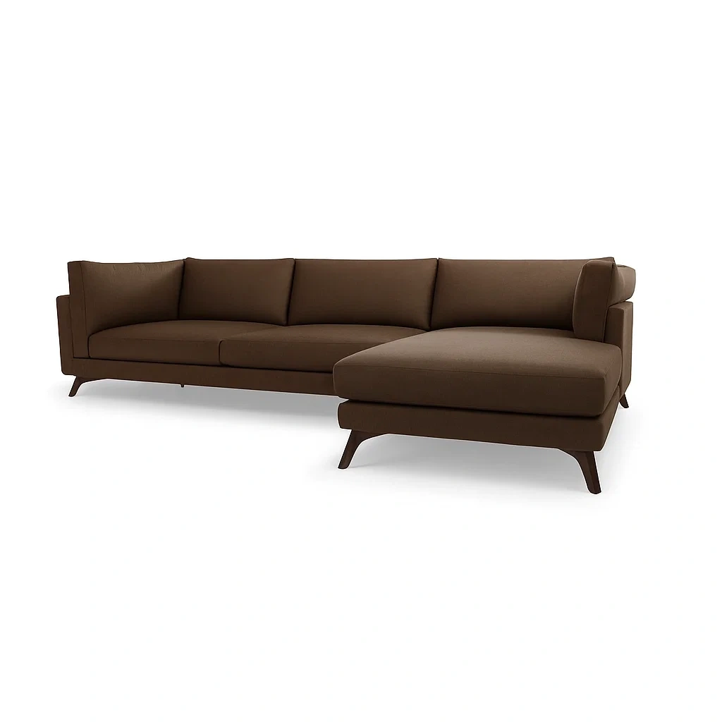 Ecksofa Braun Holzrahmen Polyester-meuboveta