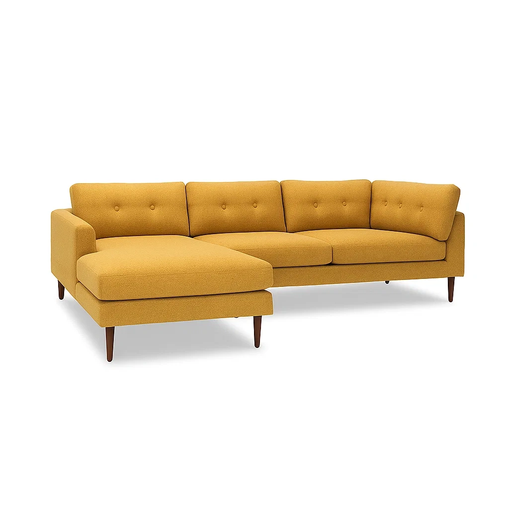 Ecksofa Gelb Polyestergewebe L-Form 300x200x85 cm-meuboveta
