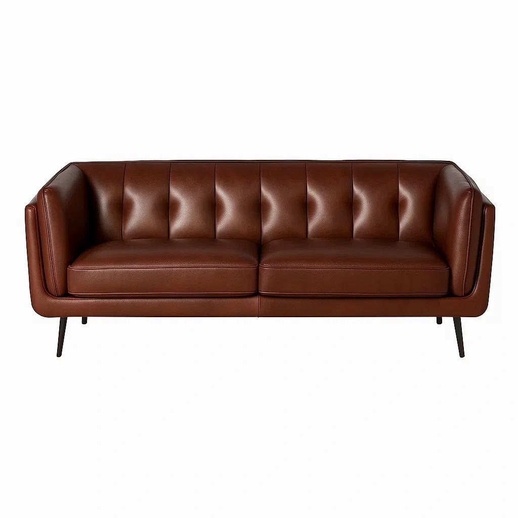 3-Sitzer Sofa Braun Kunstleder-meuboveta