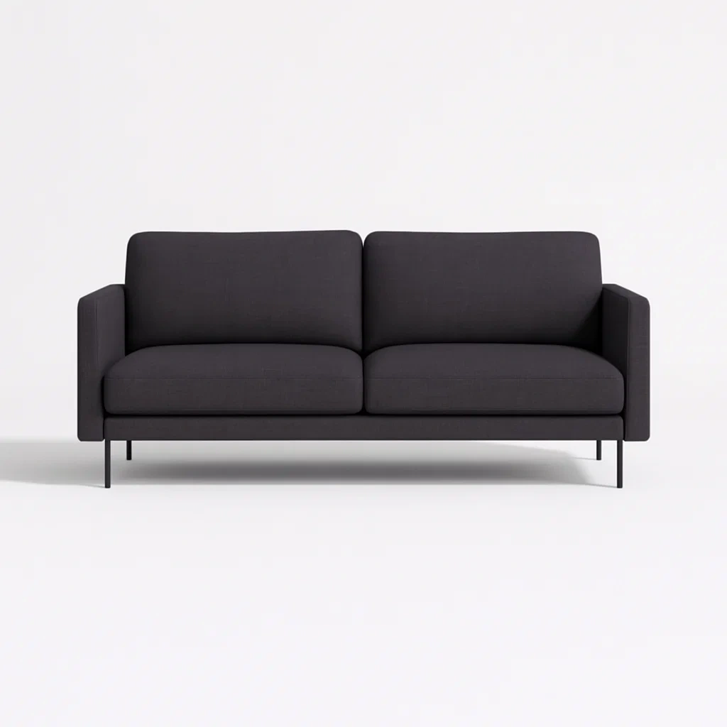 2-Sitzer Sofa Metallrahmen Dunkelgrau Polyester-meuboveta
