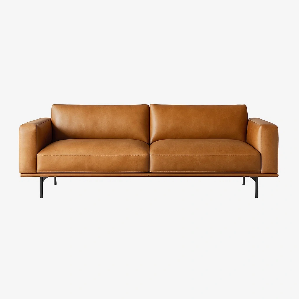 Ledersofa Braun Metallrahmen-meuboveta